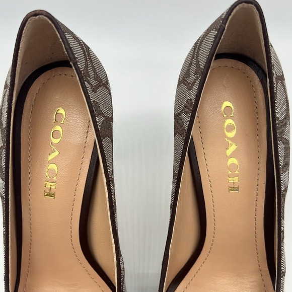 Coach Skyler Monogram Jacquard Pumps Oak Maple - Picture 9 of 16